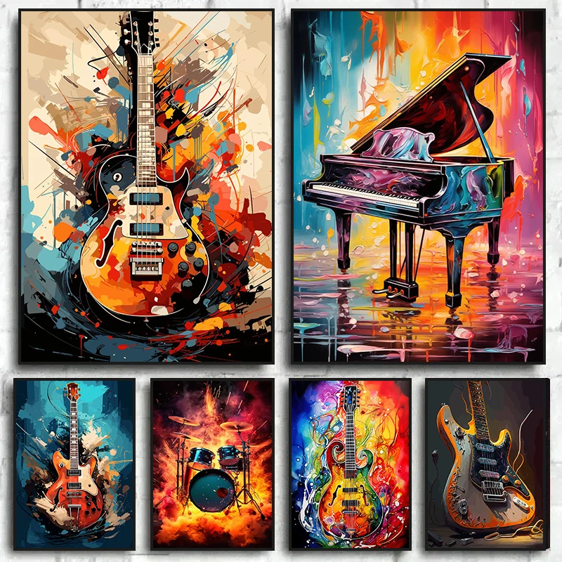 Musical Instrument With A - Arte Abstracto Colorido, Instrumentos Musicales, Kit