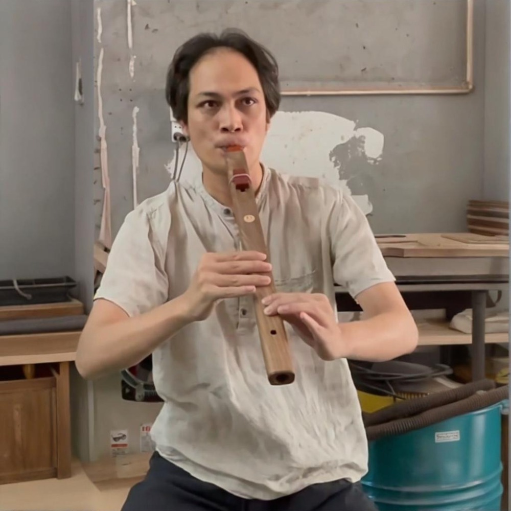 Musical Instrument Indian - Flauta vertical de madera con tonos