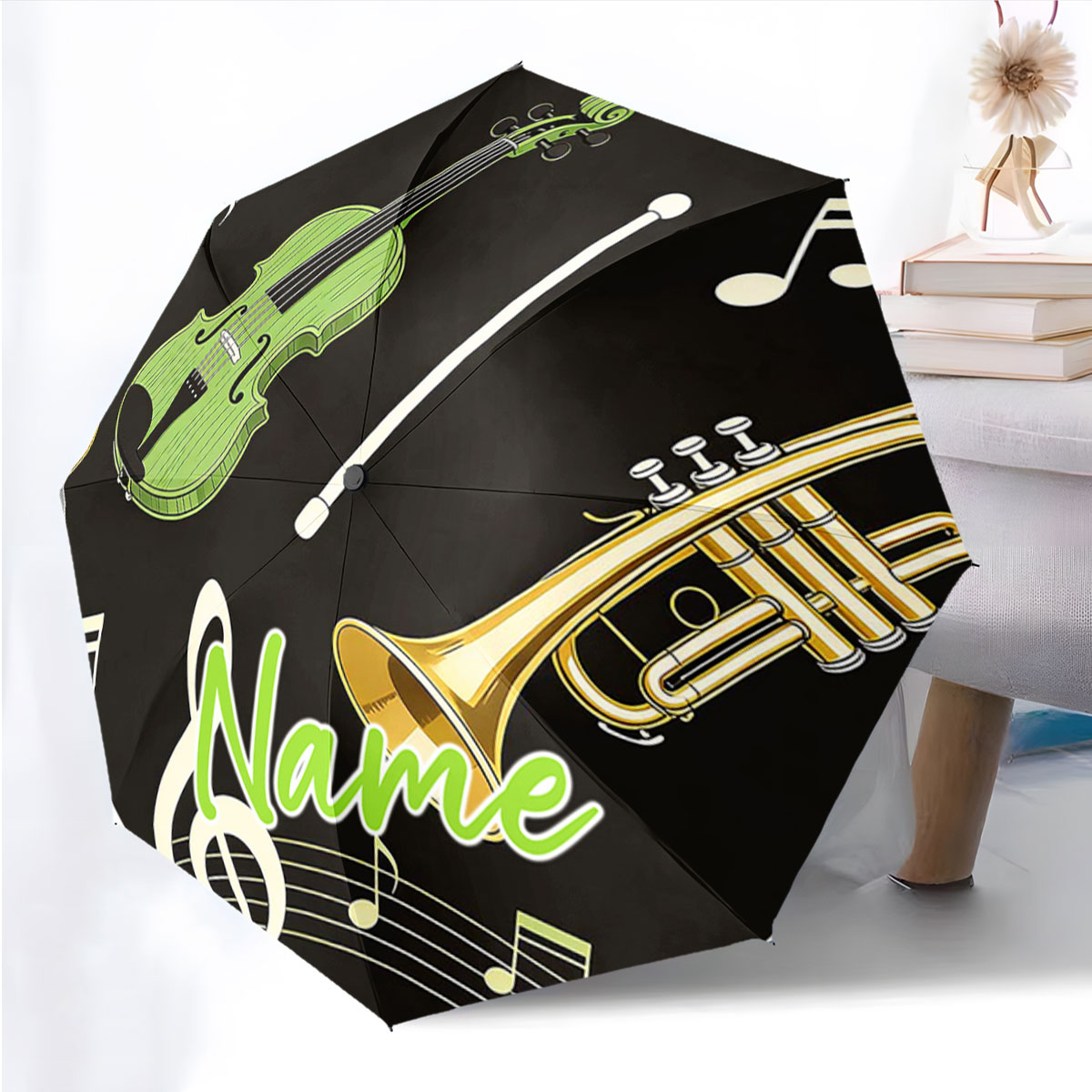 Musical Instrument With Names - Paraguas con Diseño de Instrumento Musical