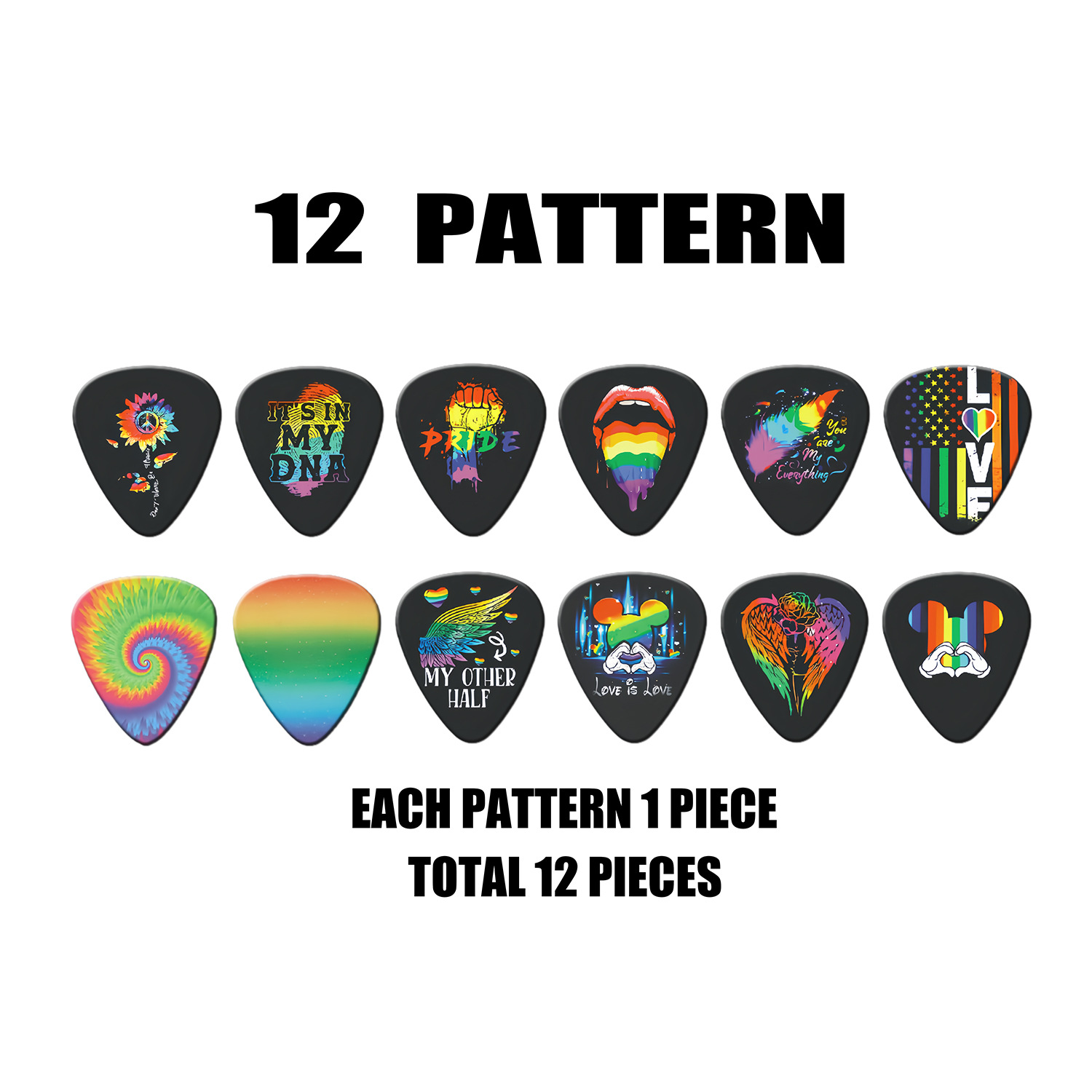 12 piezas de púas de guitarra  - Musical Instrument Types reseña y precio