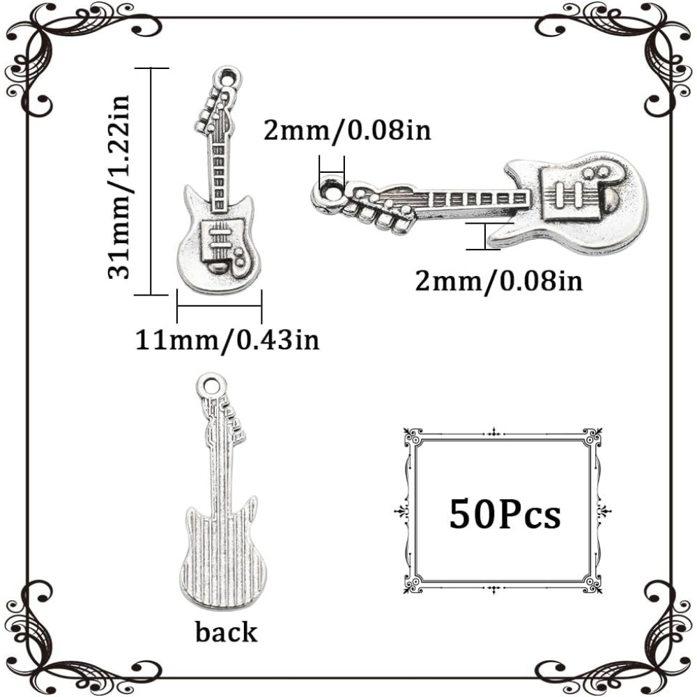 1 caja de 50 Uds. De dijes de  - Musical Instrument With A reseña y precio