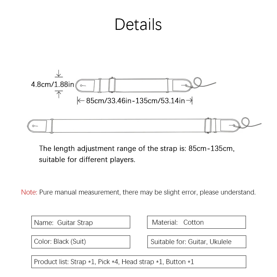 7 unids/set correa de guitarra - Musical Instrument Types reseña y precio