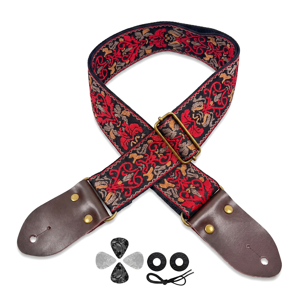 Correa de guitarra bordada con - Musical Instrument Types reseña y precio